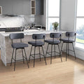Swivel Bar Stools Set of 2, 29" Upholstered Bar Height Chairs with Back, Heavy-Duty Metal Legs & Footrest for Kitchen Island, Home Bar