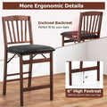 Set of 2/4 Folding Counter Height Bar Stools, 24.5" Portable Kitchen Island Chairs with Padded Seat & Rubber Wood Legs, No Assembly Needed