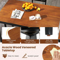 5-Piece Dining Table Set for 4, Mid-Century Modern Kitchen Table & 4 Chairs with Rubber Wood Legs & Cross Backrest, Space-Saving Dinette Set for Home