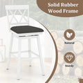 Swivel Bar Stools Set of 2, 29" Bar Height Chairs with Back, Padded Seat & Rubber Wood Frame, Farmhouse Barstools for Kitchen Island