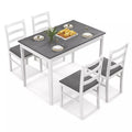 5-Piece Dining Table Set for 4, Wood Kitchen Table & 4 Chairs w/ Rubber Wood Legs, Mid-Century Modern Farmhouse Dinette Set for Small Spaces