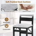 Modern Upholstered Folding Dining Chairs Set of 2/4, Rubber Wood Armless Kitchen Chairs with Slatted Backrest, Padded Seat for Living & Dining Room
