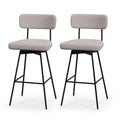 Swivel Bar Stools Set of 2, 29" Upholstered Bar Height Chairs with Back, Heavy-Duty Metal Legs & Footrest for Kitchen Island, Home Bar