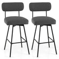 Swivel Bar Stools Set of 2, 29" Upholstered Bar Height Chairs with Back, Heavy-Duty Metal Legs & Footrest for Kitchen Island, Home Bar