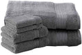 Charisma Luxury Bath Sheet, Hand Towel & Washcloth Set - 6 Pieces (Dark Grey)