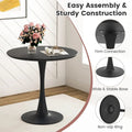 Modern 5-Piece Round Dining Table Set for 4, 32" Kitchen Table with 4 Chairs & Solid Wood Legs, Dinette Set for Small Spaces