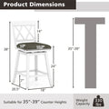 Swivel Bar Stools Set of 2, 24" Counter Height Chairs with Back, Padded Seat & Rubber Wood Frame, Farmhouse Barstools for Kitchen Island