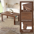Euroco 6 - Piece Wood Dining Table Set for 6, Modern Rectangular Kitchen Table with 4 Upholstered Chairs & Bench for Kitchen Dining Room, Walnut