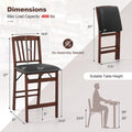 Set of 2/4 Folding Counter Height Bar Stools, 24.5" Portable Kitchen Island Chairs with Padded Seat & Rubber Wood Legs, No Assembly Needed