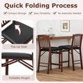 Set of 2/4 Folding Counter Height Bar Stools, 24.5" Portable Kitchen Island Chairs with Padded Seat & Rubber Wood Legs, No Assembly Needed