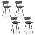 Swivel Bar Stools Set of 2, 29" Upholstered Bar Height Chairs with Back, Heavy-Duty Metal Legs & Footrest for Kitchen Island, Home Bar