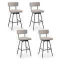 Swivel Bar Stools Set of 2, 29" Upholstered Bar Height Chairs with Back, Heavy-Duty Metal Legs & Footrest for Kitchen Island, Home Bar