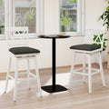 Swivel Bar Stools Set of 2, 29" Bar Height Chairs with Back, Padded Seat & Rubber Wood Frame, Farmhouse Barstools for Kitchen Island