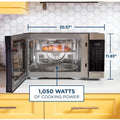 Open Box GE 3 - in - 1 Microwave Oven, 1, 050 Watts Air Fryer, Broiler and Convection Mode, Child - Lock Technology, Kitchen Essentials for the Countertop or Dorm Room, 1.0 Cu. Ft., Stainless Steel