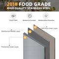 AECOJOY Stainless Steel Table with Shelves and Drawer 48"x24" Prep Table for Commercial Kitchen