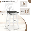 Swivel Bar Stools Set of 2, 29" Bar Height Chairs with Back, Padded Seat & Rubber Wood Frame, Farmhouse Barstools for Kitchen Island