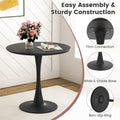 Modern 5-Piece Round Dining Table Set for 4, 32" Kitchen Table with 4 Chairs & Solid Wood Legs, Dinette Set for Small Spaces