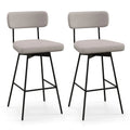 Swivel Bar Stools Set of 2, 29" Upholstered Bar Height Chairs with Back, Heavy-Duty Metal Legs & Footrest for Kitchen Island, Home Bar
