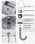 AECOJOY Stainless Steel Utility Sink, Free Standing Single Bowl Commercial Kitchen Sinks with Faucet