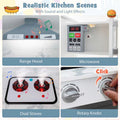 Corner Wooden Kids Kitchen Playset, Little Chef Pretend Toy Kitchen Set w/ Microwave, Range Hood, Washing Basin, Lights & Sounds for Toddlers