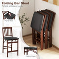 Set of 2/4 Folding Counter Height Bar Stools, 24.5" Portable Kitchen Island Chairs with Padded Seat & Rubber Wood Legs, No Assembly Needed