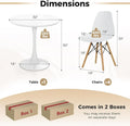 Modern 5-Piece Round Dining Table Set for 4, 32" Kitchen Table with 4 Chairs & Solid Wood Legs, Dinette Set for Small Spaces
