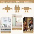5-Piece Dining Table Set for 4, Wood Kitchen Table & 4 Chairs w/ Rubber Wood Legs, Mid-Century Modern Farmhouse Dinette Set for Small Spaces