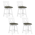 Swivel Bar Stools Set of 2, 24" Counter Height Chairs with Back, Padded Seat & Rubber Wood Frame, Farmhouse Barstools for Kitchen Island